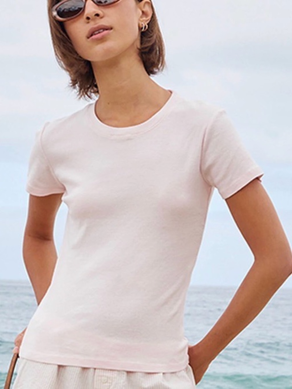 Light baby pink short sleeve tee